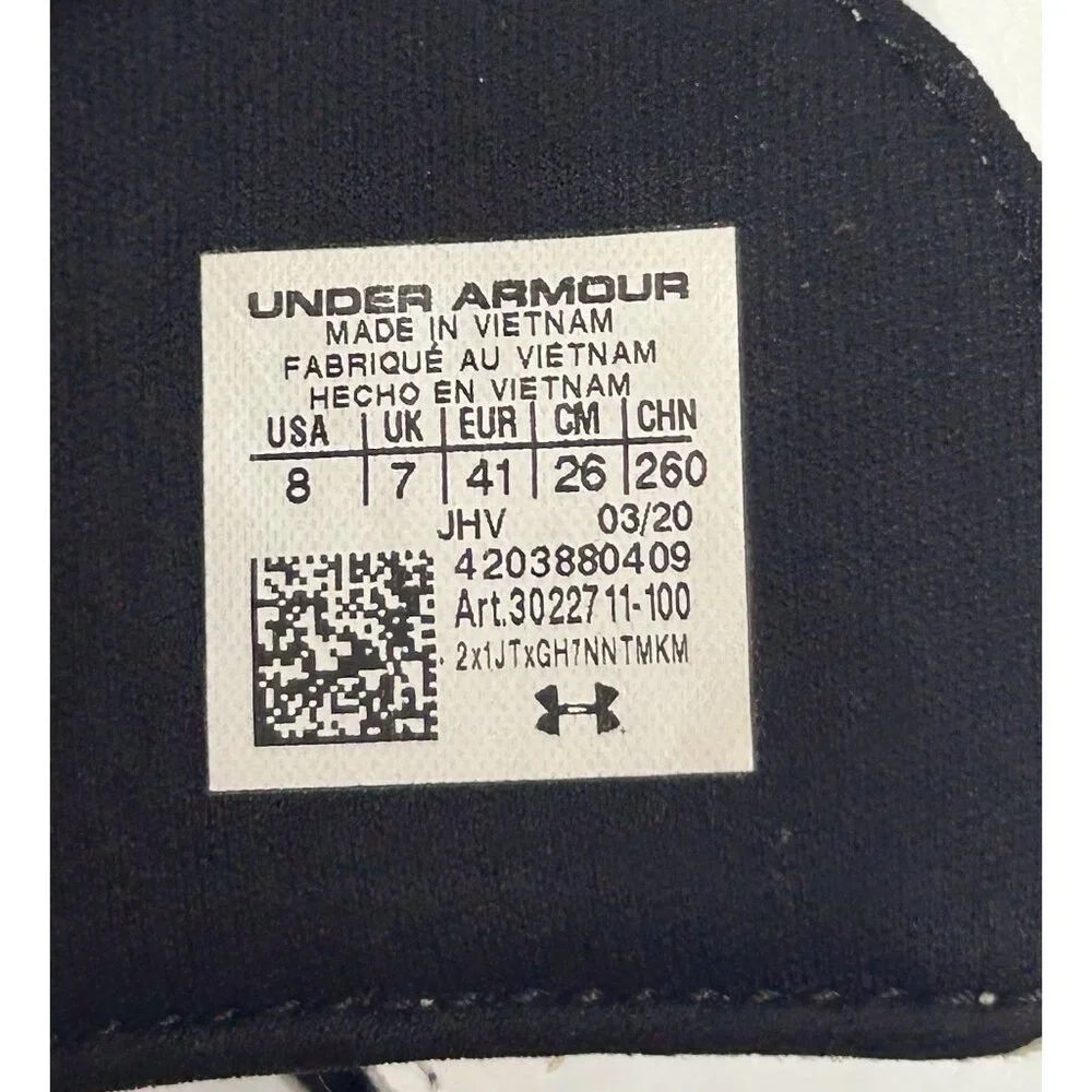 Under Armour UA Ignite VI Slide Sandal Color Black / White Size 8 M US Sporty